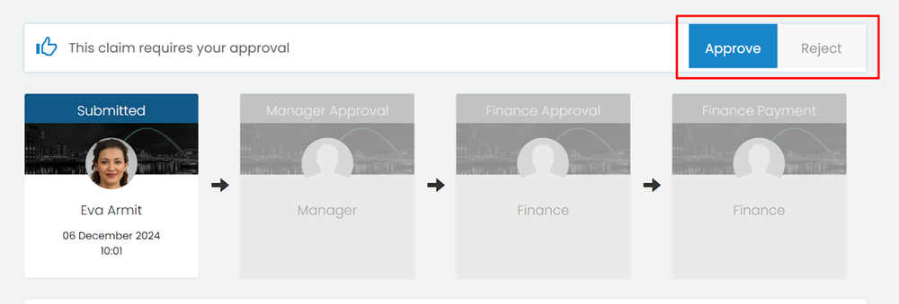 Approve and reject option expense claim.png
